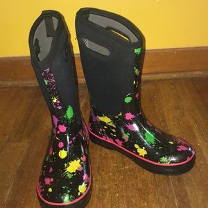 GUC Bogs size 5 paint splatter rain winter boots